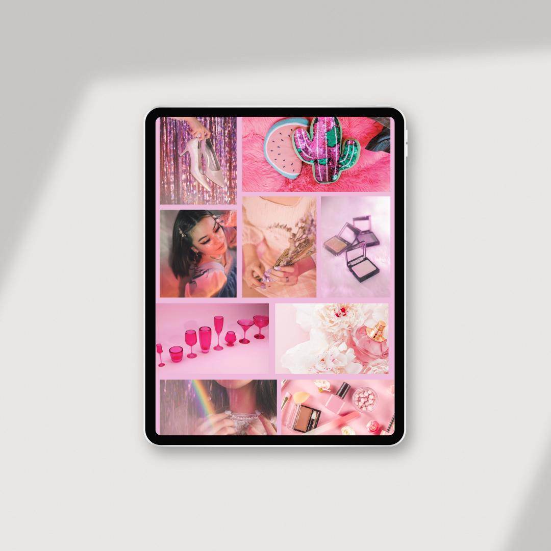 Cute Girly Glam Digital Wallpaper for Devices Digital product girlydesignus-cute-girly-glam-digital-wallpaper-ipad-shadow-background My Store