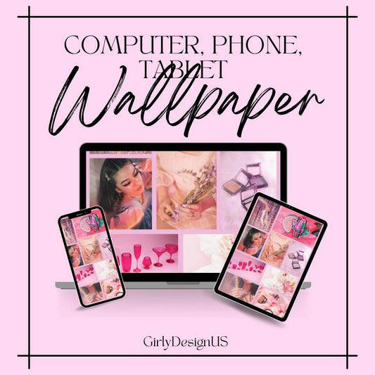 Cute Girly Glam Digital Wallpaper for Devices Digital product girlydesignus-cute-girly-glam-digital-wallpaper-multi-device-display My Store