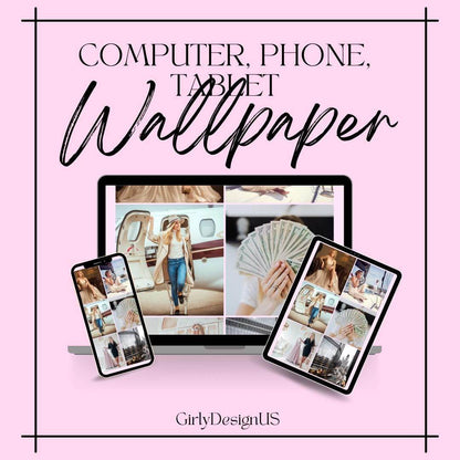 Luxury Lifestyle Wallpaper Digital Download Digital product girlydesignus-luxury-lifestyle-wallpaper-computer-phone-tablet-display My Store