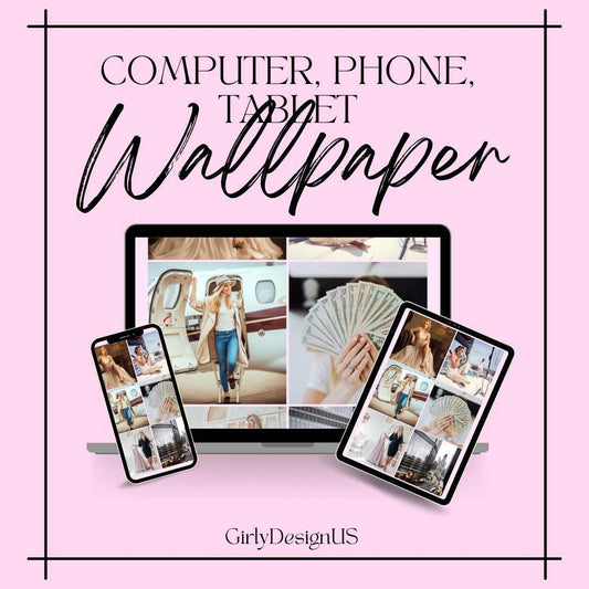 Luxury Lifestyle Wallpaper Digital Download Digital product girlydesignus-luxury-lifestyle-wallpaper-computer-phone-tablet-display My Store