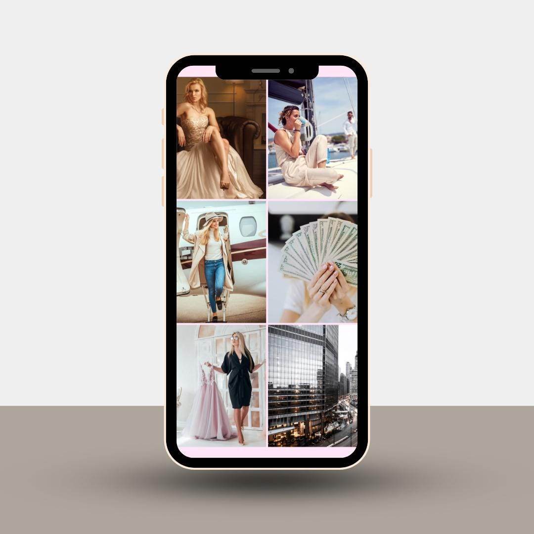 Luxury Lifestyle Wallpaper Digital Download Digital product girlydesignus-luxury-lifestyle-wallpaper-phone-vertical-white-background My Store