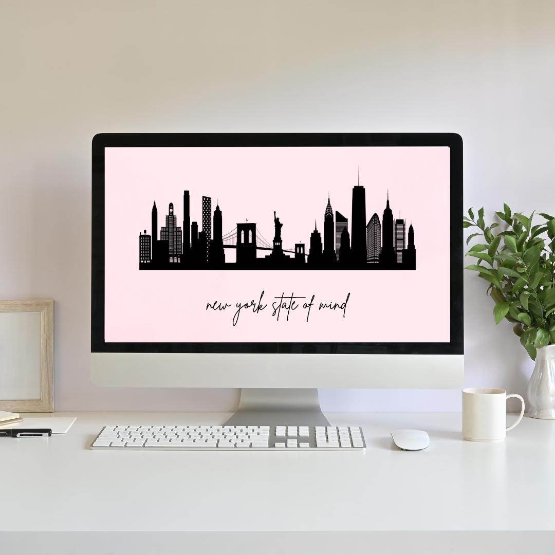 New York City Skyline Digital Wallpaper Digital product girlydesignus-new-york-city-skyline-digital-wallpaper-desktop-computer-desk-setup My Store