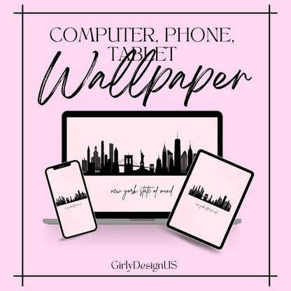 New York City Skyline Digital Wallpaper Digital product girlydesignus-new-york-city-skyline-digital-wallpaper-multi-device-display My Store