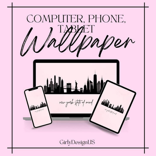 New York City Skyline Digital Wallpaper Digital product girlydesignus-new-york-city-skyline-digital-wallpaper-multi-device-display My Store