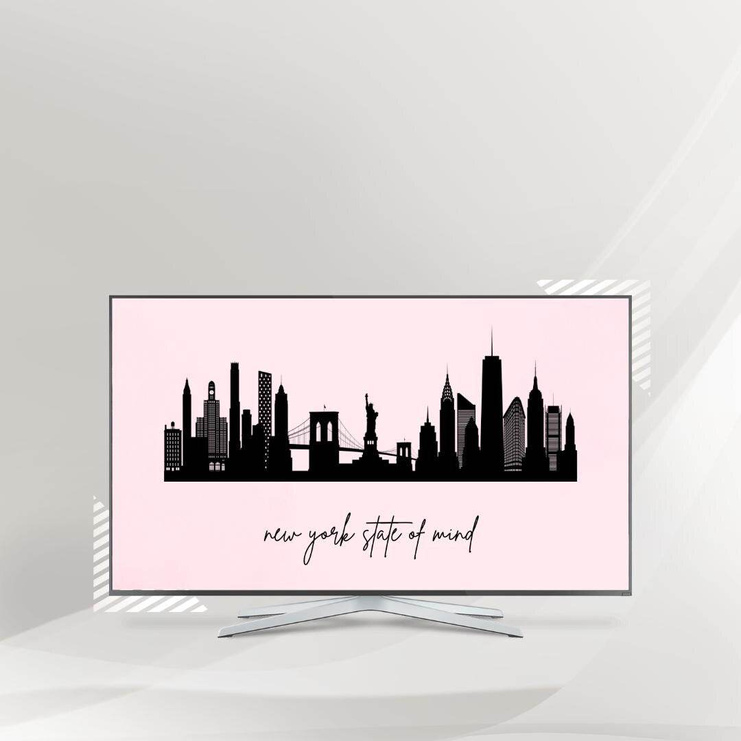 New York City Skyline Digital Wallpaper Digital product girlydesignus-new-york-city-skyline-digital-wallpaper-tv-screen-living-room My Store