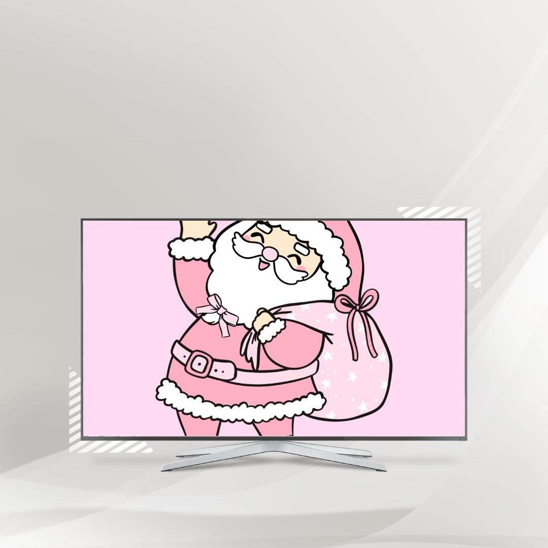 Pink Santa Claus Wallpaper Download for Devices Digital product girlydesignus-pink-santa-claus-wallpaper-download-tv-screen My Store