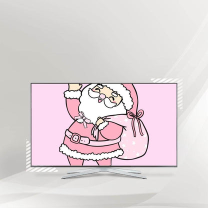 Pink Santa Claus Wallpaper Download for Devices Digital product girlydesignus-pink-santa-claus-wallpaper-download-tv-screen My Store