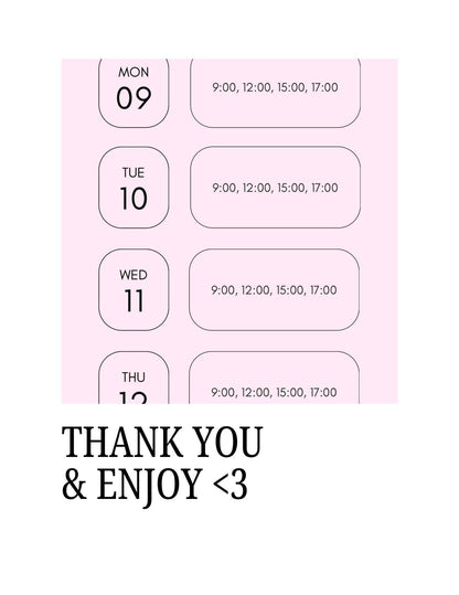 Hair Stylist Appointment Template - Digital Download Digital product hair-stylist-appointment-template-pink-thank-you-message My Store