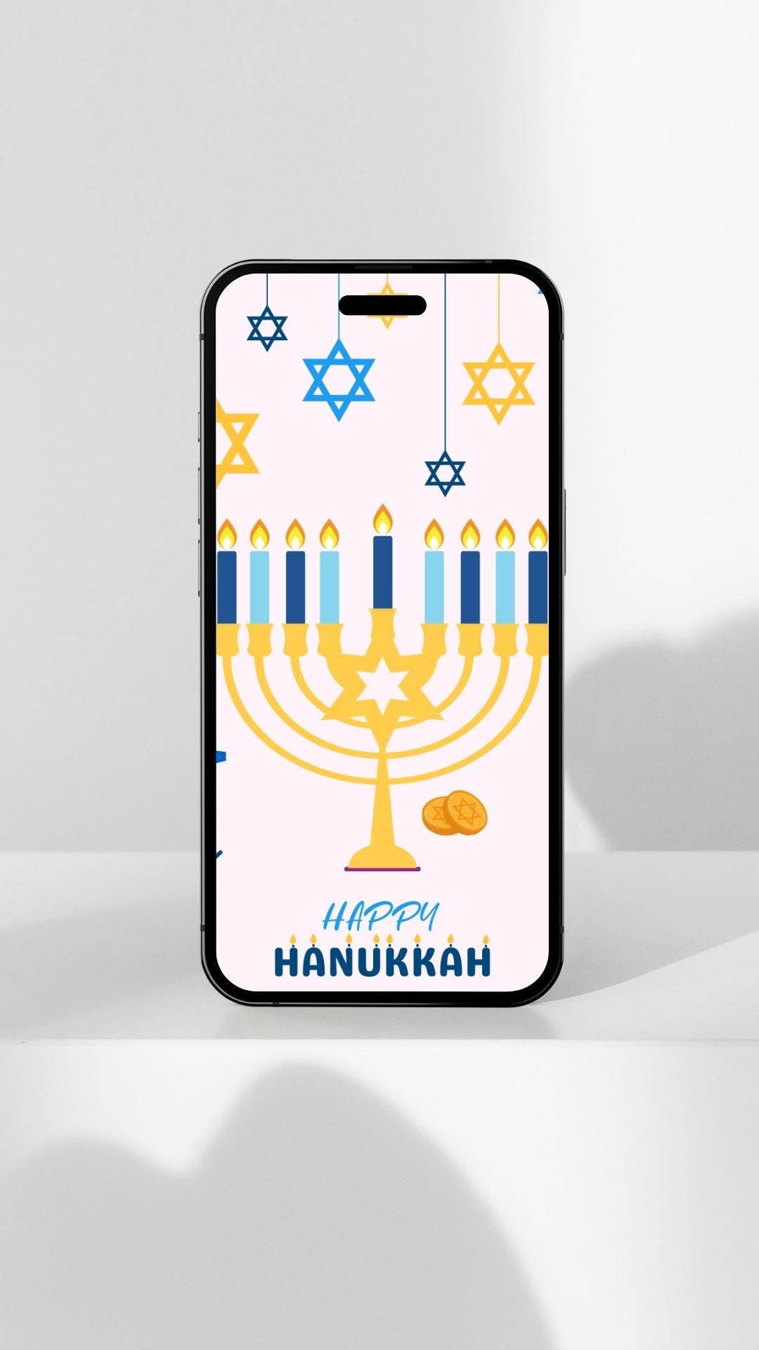 Hanukkah Printable Wall Art Digital Decor Digital product hanukkah-printable-wall-art-mobile-phone-display My Store