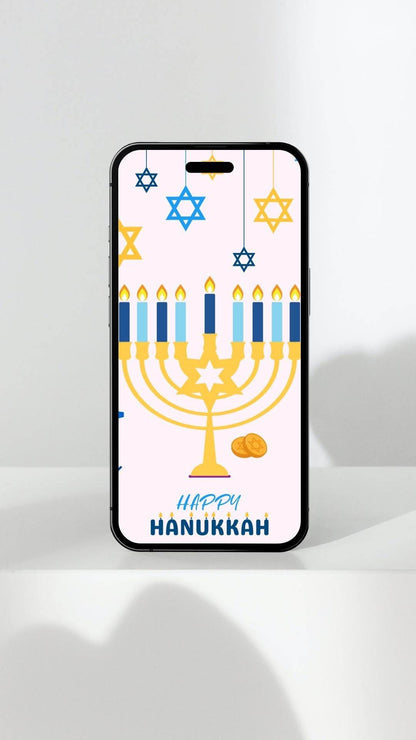 Hanukkah Printable Wall Art Digital Decor Digital product hanukkah-printable-wall-art-mobile-phone-display My Store