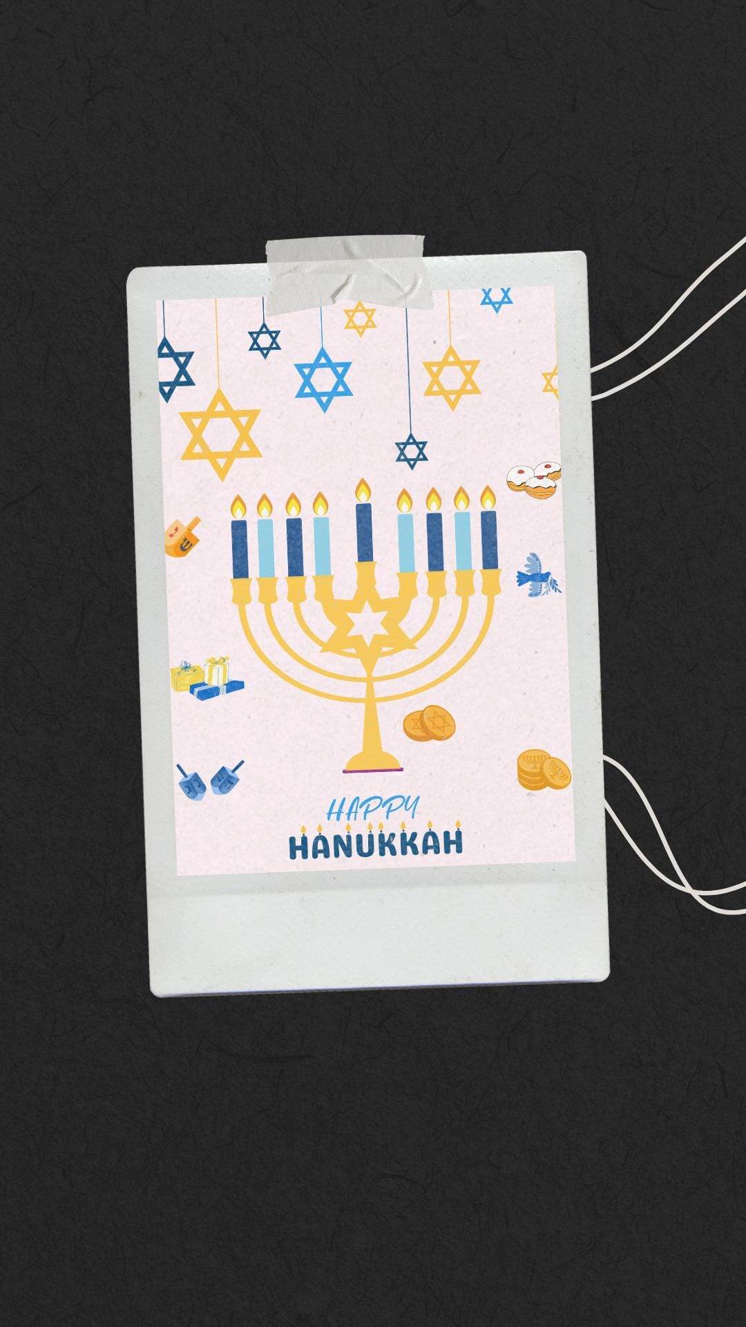 Hanukkah Printable Wall Art Digital Decor Digital product hanukkah-printable-wall-art-photo-frame-polaroid-style My Store