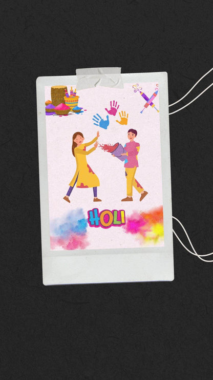 Holi Festival Digital Poster Colorful Indian Celebration Art Digital product holi-festival-digital-poster-polaroid-style-photo My Store