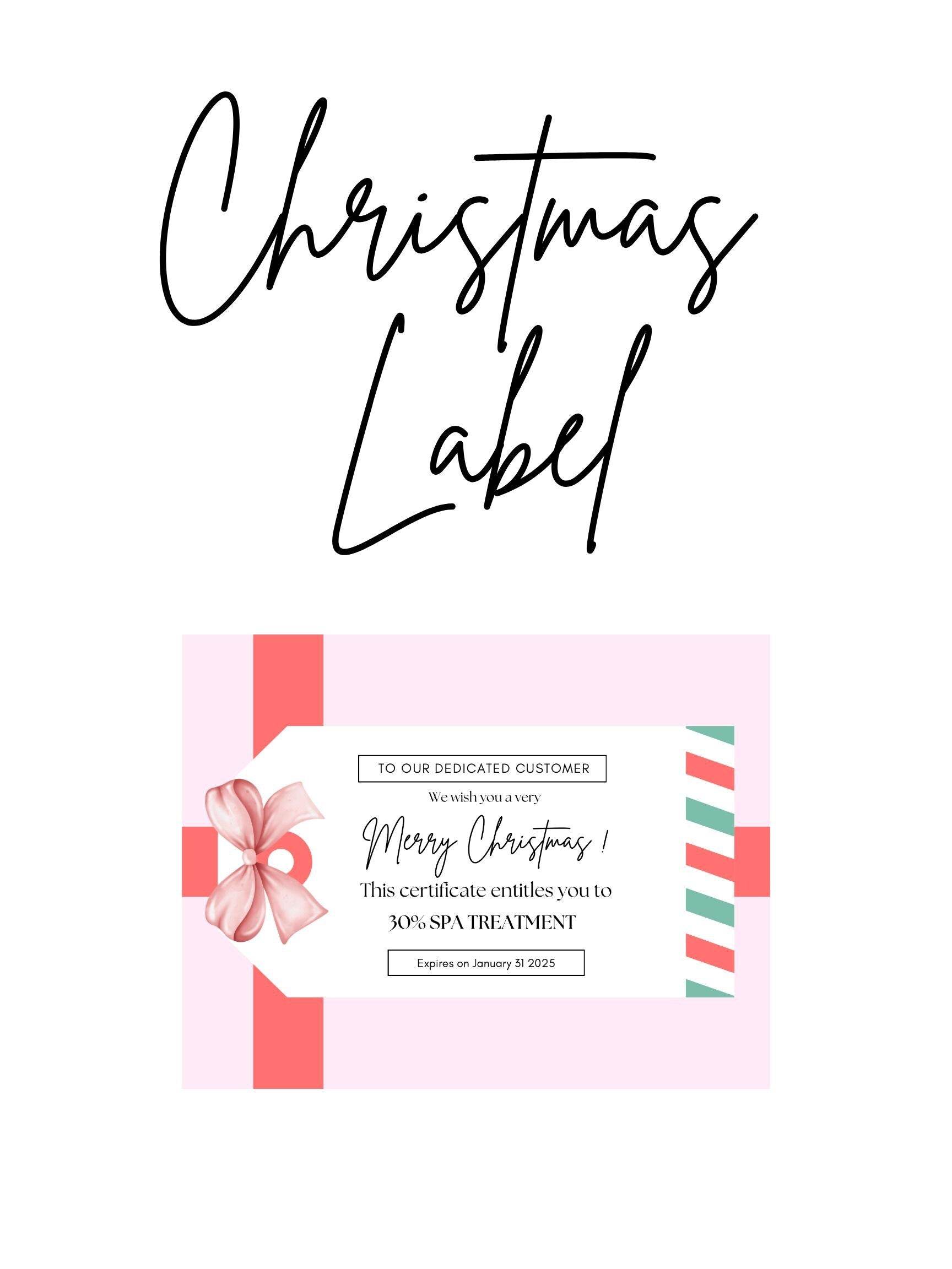 Holiday Gift Tags Instant Download - Christmas Label Digital product holiday-gift-tags-instant-download-christmas-label-spa-treatment My Store
