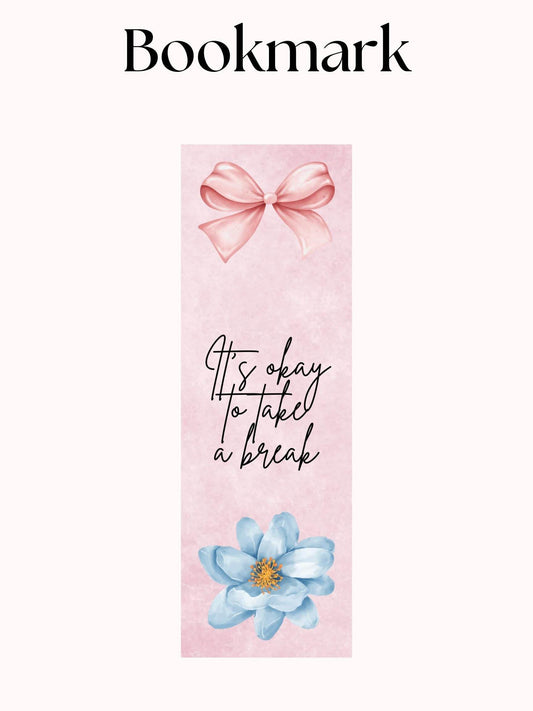 My Store Motivational Digital Bookmark for Students Digital product motivational-digital-bookmark-for-students-pink-bow-blue-flower My Store