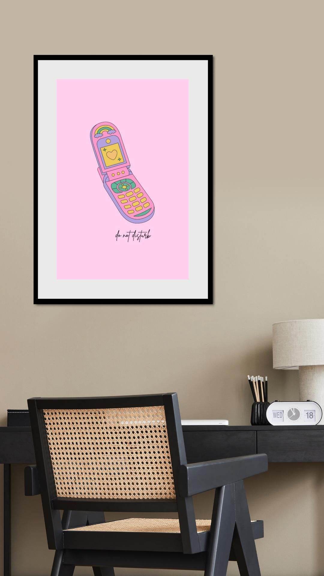 90s Nostalgia Digital Print Flip Phone Art Digital product office-decor-framed-print-90s-nostalgia-digital-print My Store