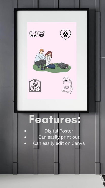 Pet Memorial Digital Poster - Instant Download Digital product pet-memorial-digital-poster-features-text-closeup My Store
