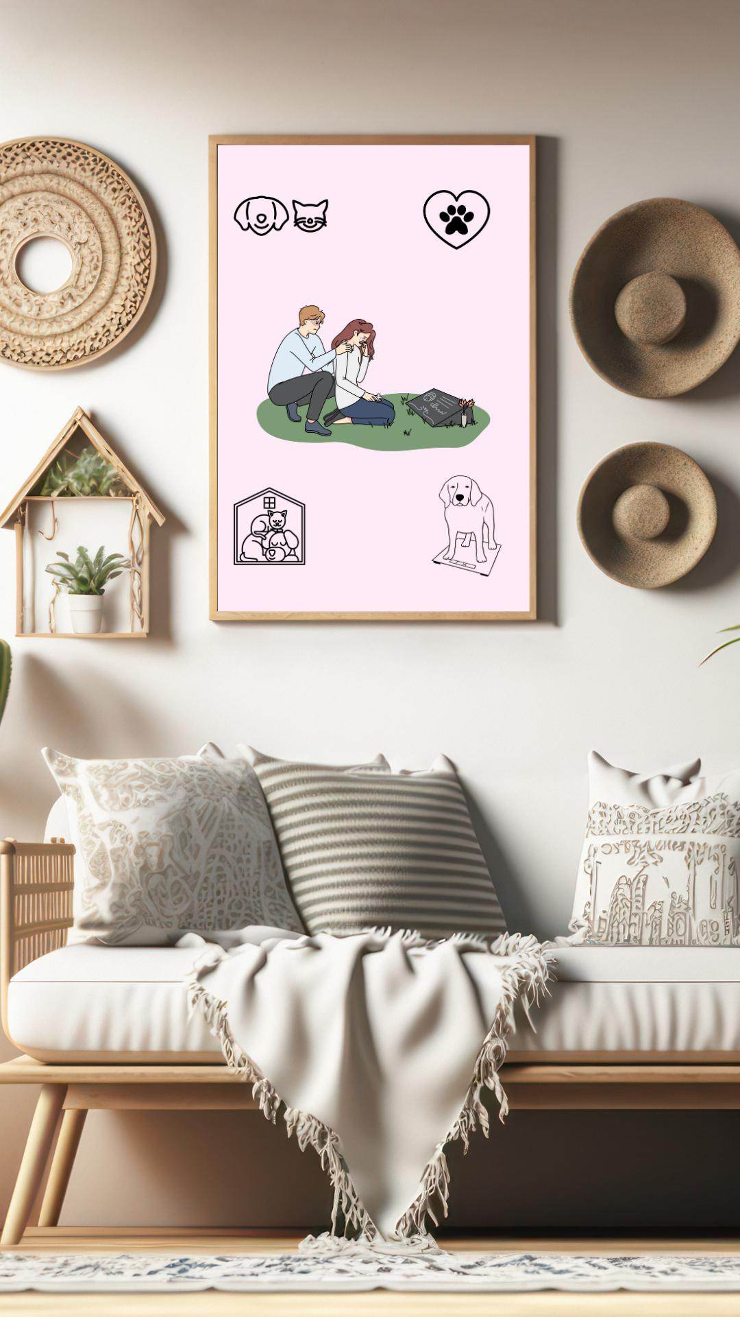 Pet Memorial Digital Poster - Instant Download Digital product pet-memorial-digital-poster-in-living-room-with-decor My Store
