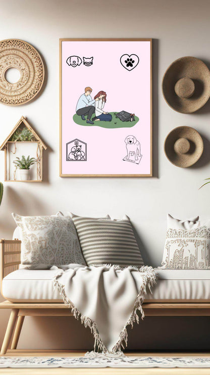 Pet Memorial Digital Poster - Instant Download Digital product pet-memorial-digital-poster-in-living-room-with-decor My Store
