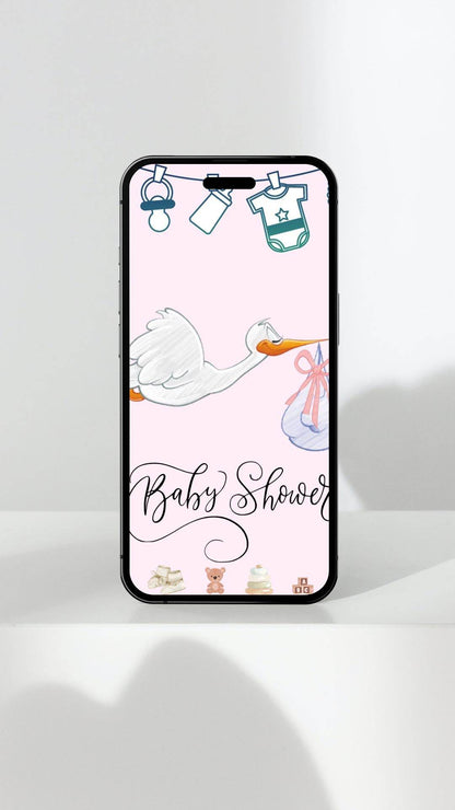 Instant Baby Shower Invitation for Girl or Boy Digital Digital product phone-display-instant-baby-shower-invitation-for-girl-or-boy My Store