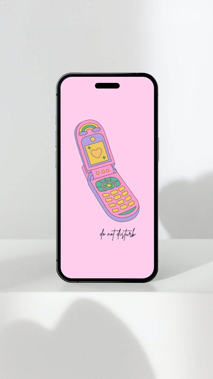 90s Nostalgia Digital Print Flip Phone Art Digital product phone-mockup-90s-nostalgia-digital-print-pink-flip-phone My Store