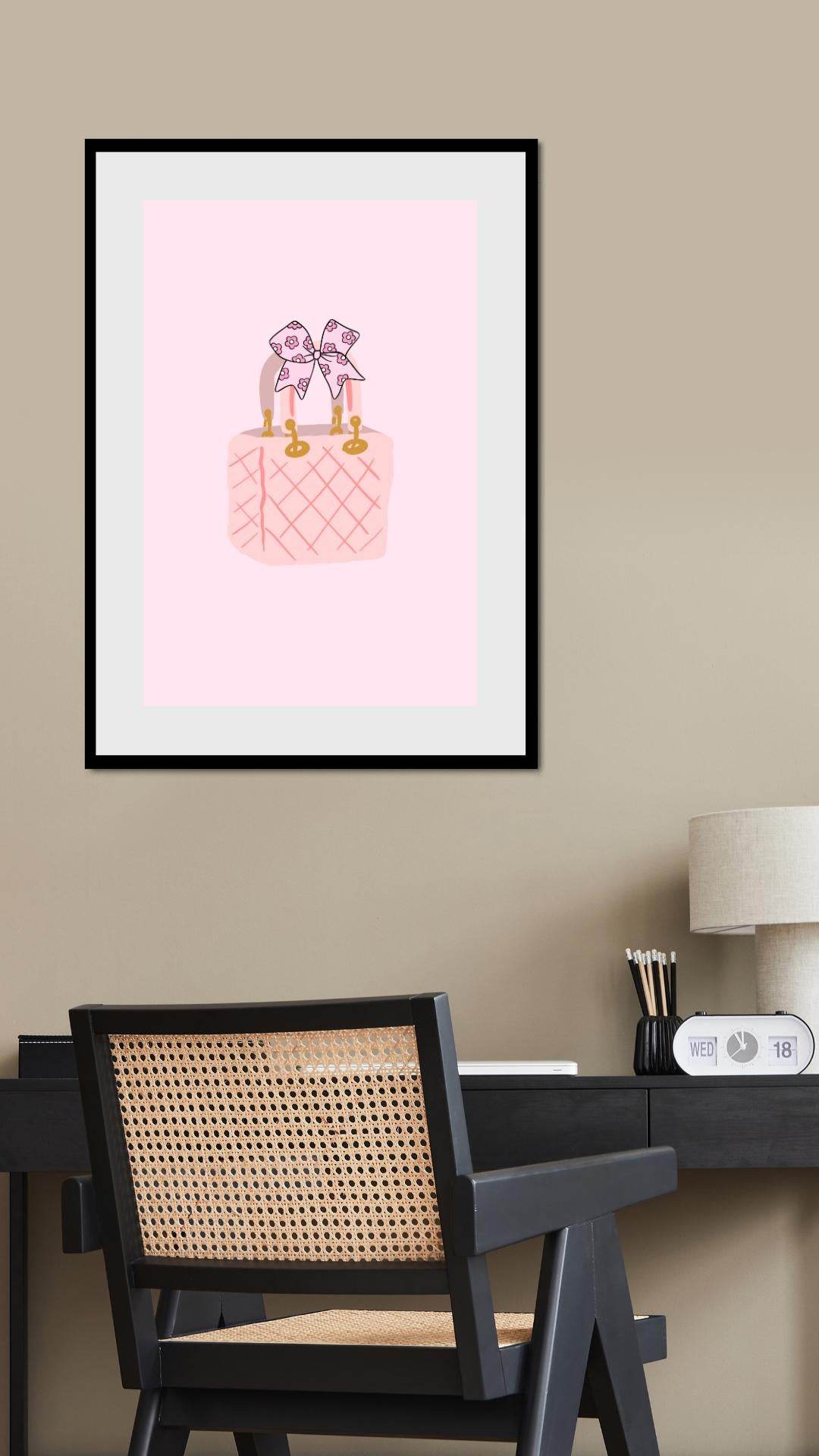 Pink Handbag Wall Art Printable - Digital Download Digital product pink-handbag-wall-art-printable-framed-poster-office-wall-decor My Store