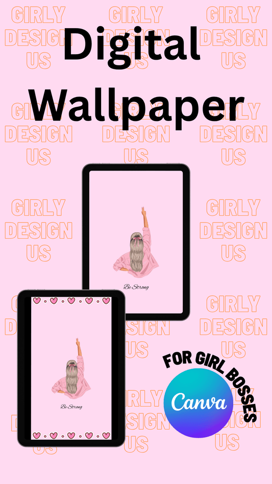 Pink Motivational Phone Wallpaper Digital Download Digital product pink-motivational-phone-wallpaper-multiple-devices-girly-design My Store