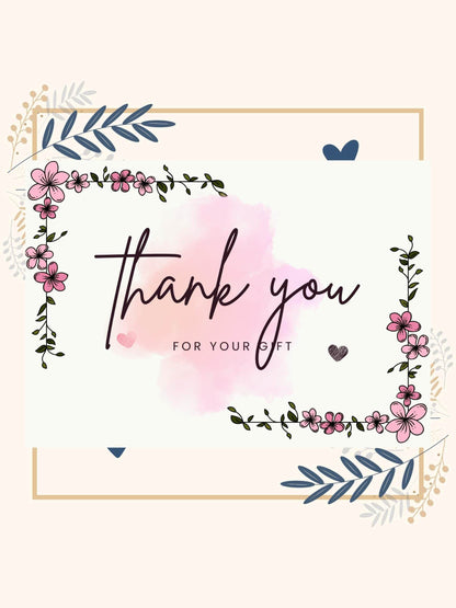 Printable Floral Thank You Card - Elegant Design Digital product printable-floral-thank-you-card-pink-blue-abstract-flowers My Store