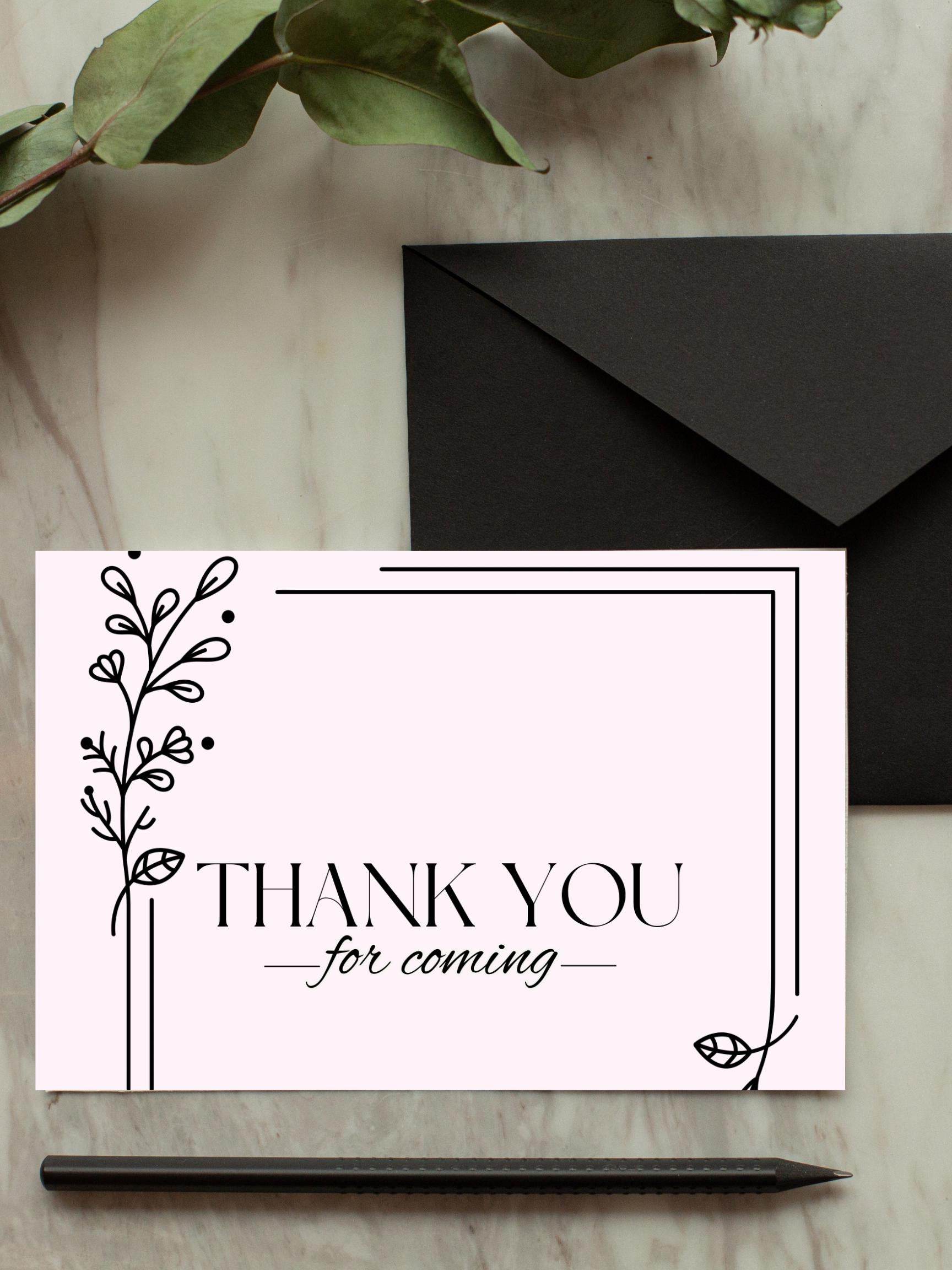 Printable Thank You Card Instant Download - Elegant Design Digital product printable-thank-you-card-instant-download-black-envelope-marble My Store