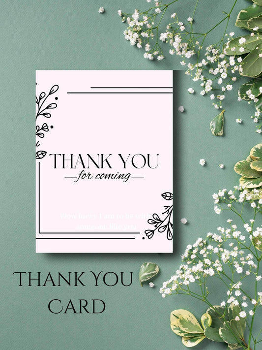 Printable Thank You Card Instant Download - Elegant Design Digital product printable-thank-you-card-instant-download-floral-green-background My Store