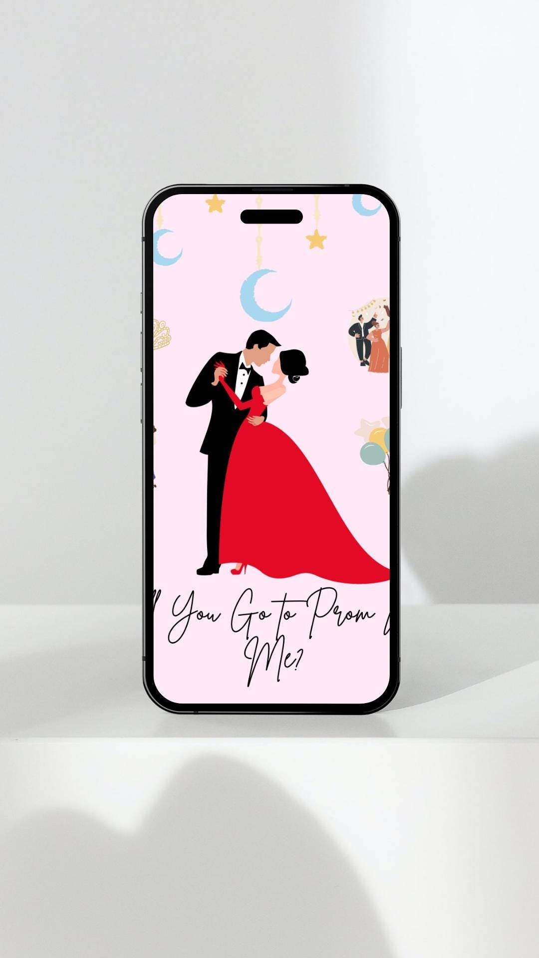 Romantic Prom Proposal Poster Digital Download Digital product romantic-prom-proposal-poster-mobile-phone-display My Store