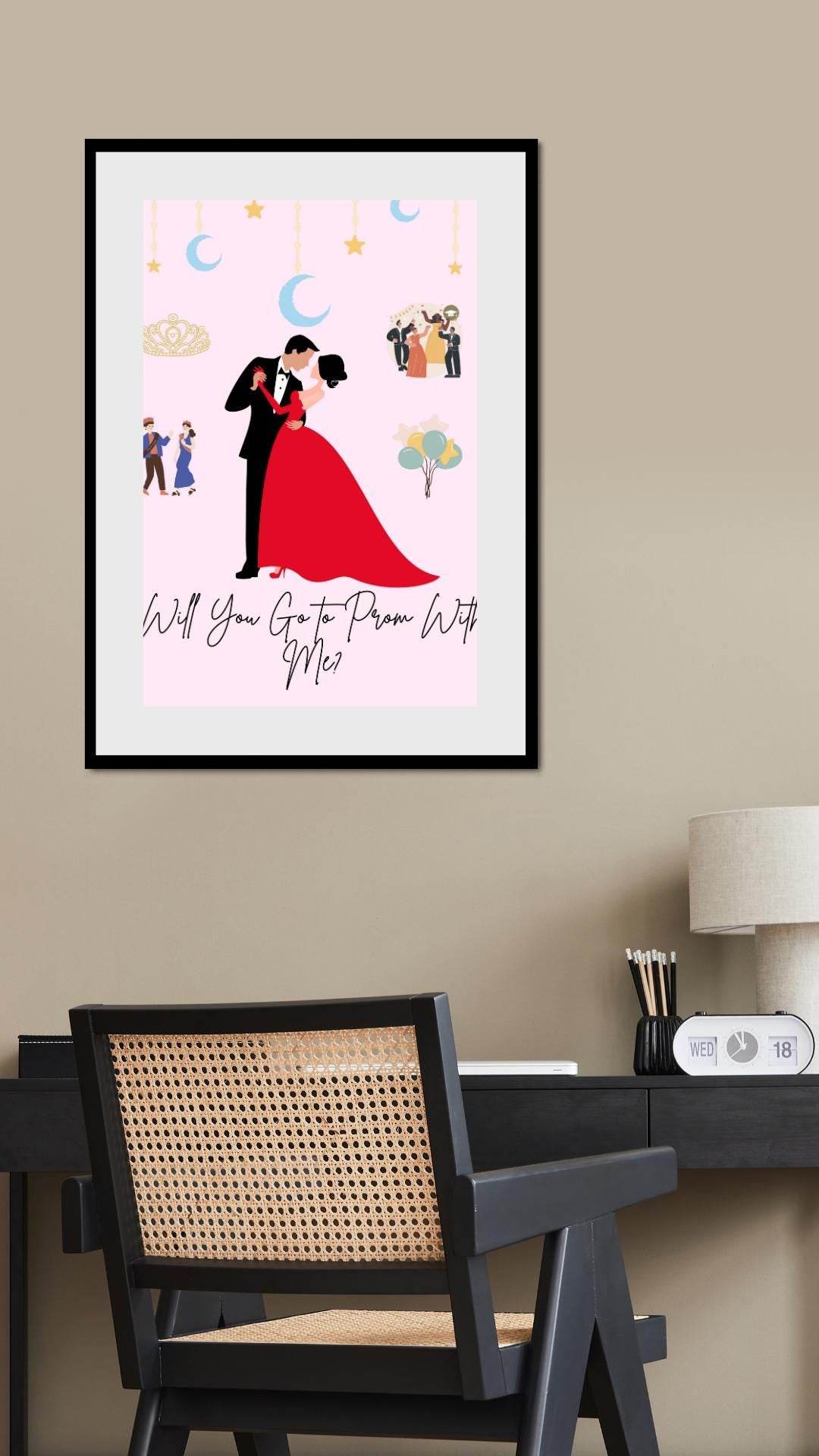 Romantic Prom Proposal Poster Digital Download Digital product romantic-prom-proposal-poster-office-wall-decoration My Store