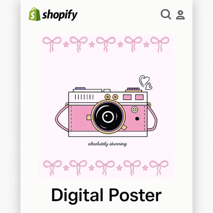 Pink Aesthetic Camera Poster Digital Download Digital product shopify-pink-aesthetic-camera-poster-digital-poster-shopify-ui My Store