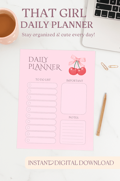 GirlyDesignUS That Girl Aesthetic Planner - Digital Download Digital product that-girl-aesthetic-planner-daily-planner-cherry-design-gold-pen GirlyDesignUS