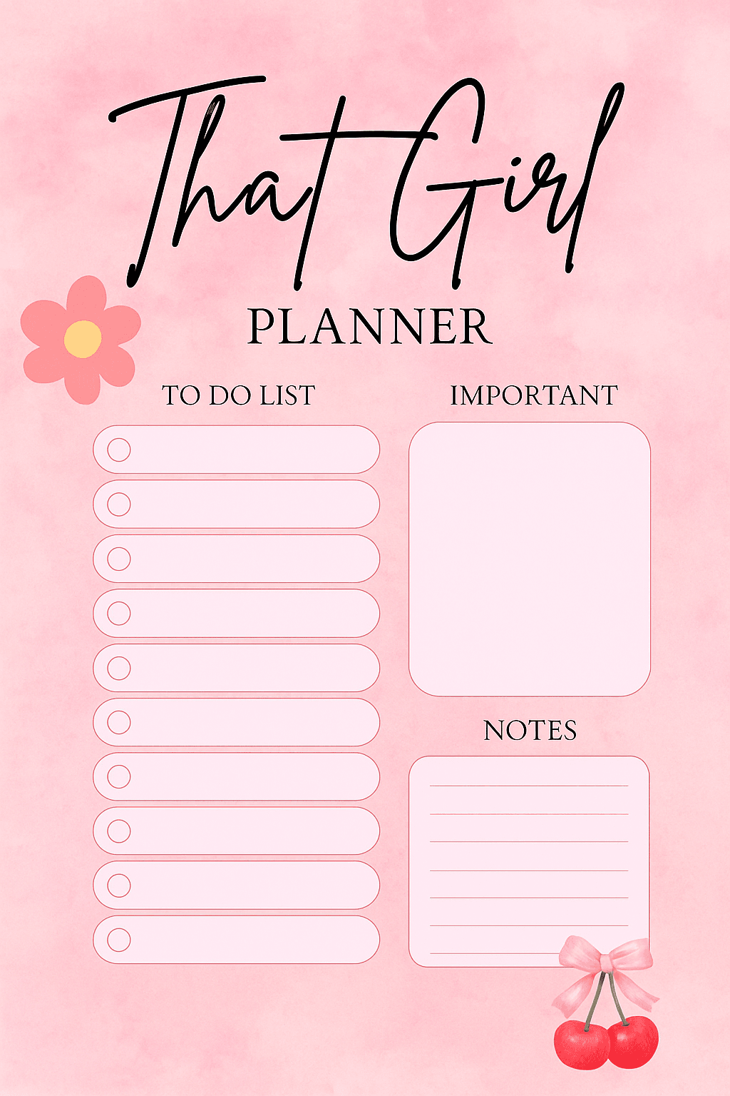 GirlyDesignUS That Girl Aesthetic Planner - Digital Download Digital product that-girl-aesthetic-planner-pink-flower-design-to-do-list GirlyDesignUS