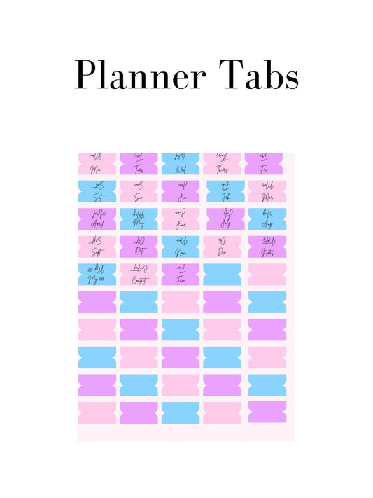Aesthetic Digital Planner Tabs - Pink & Blue Digital product vendor-aesthetic-digital-planner-tabs-pastel-monthly-labels My Store