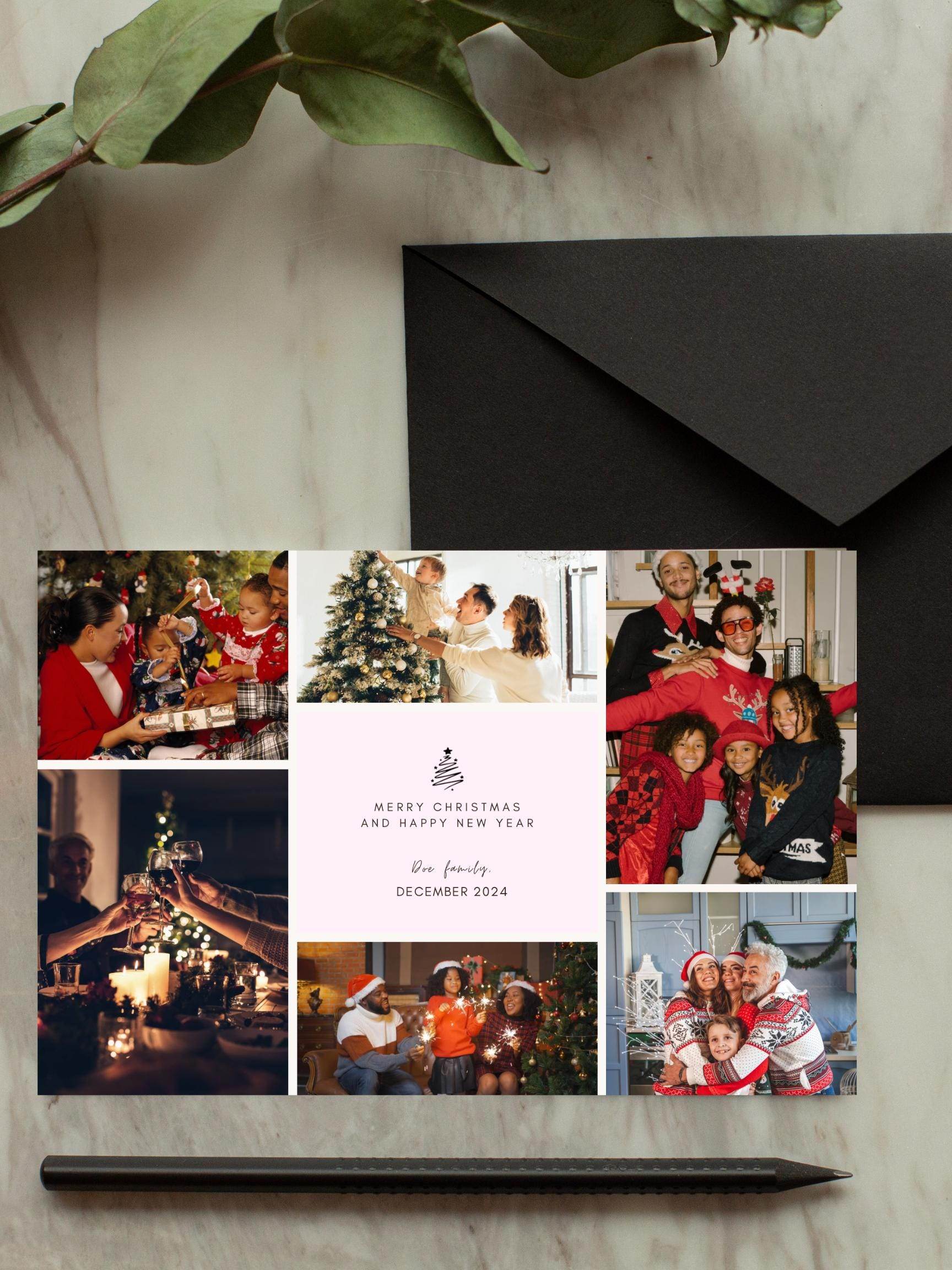 Personalized Family Christmas Card 2024 Digital Download Digital product vendor-personalized-family-christmas-card-2024-photo-card-black-envelope My Store