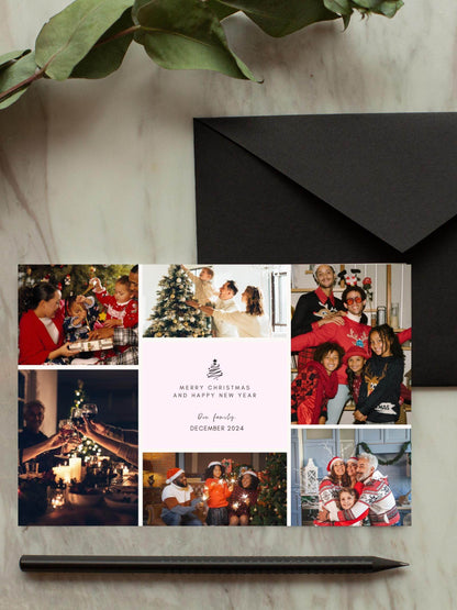 Personalized Family Christmas Card 2024 Digital Download Digital product vendor-personalized-family-christmas-card-2024-photo-card-black-envelope My Store